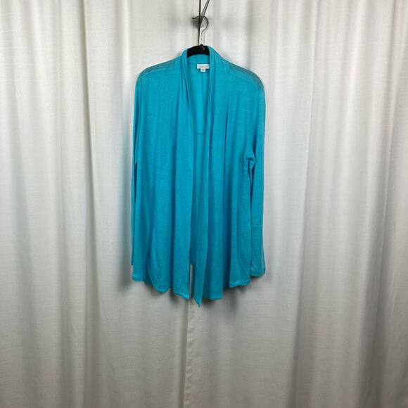 J.Jill Sweaters - J.Jill Love Linen Light Blue Linen Long Sleeve Cardigan Sz.M